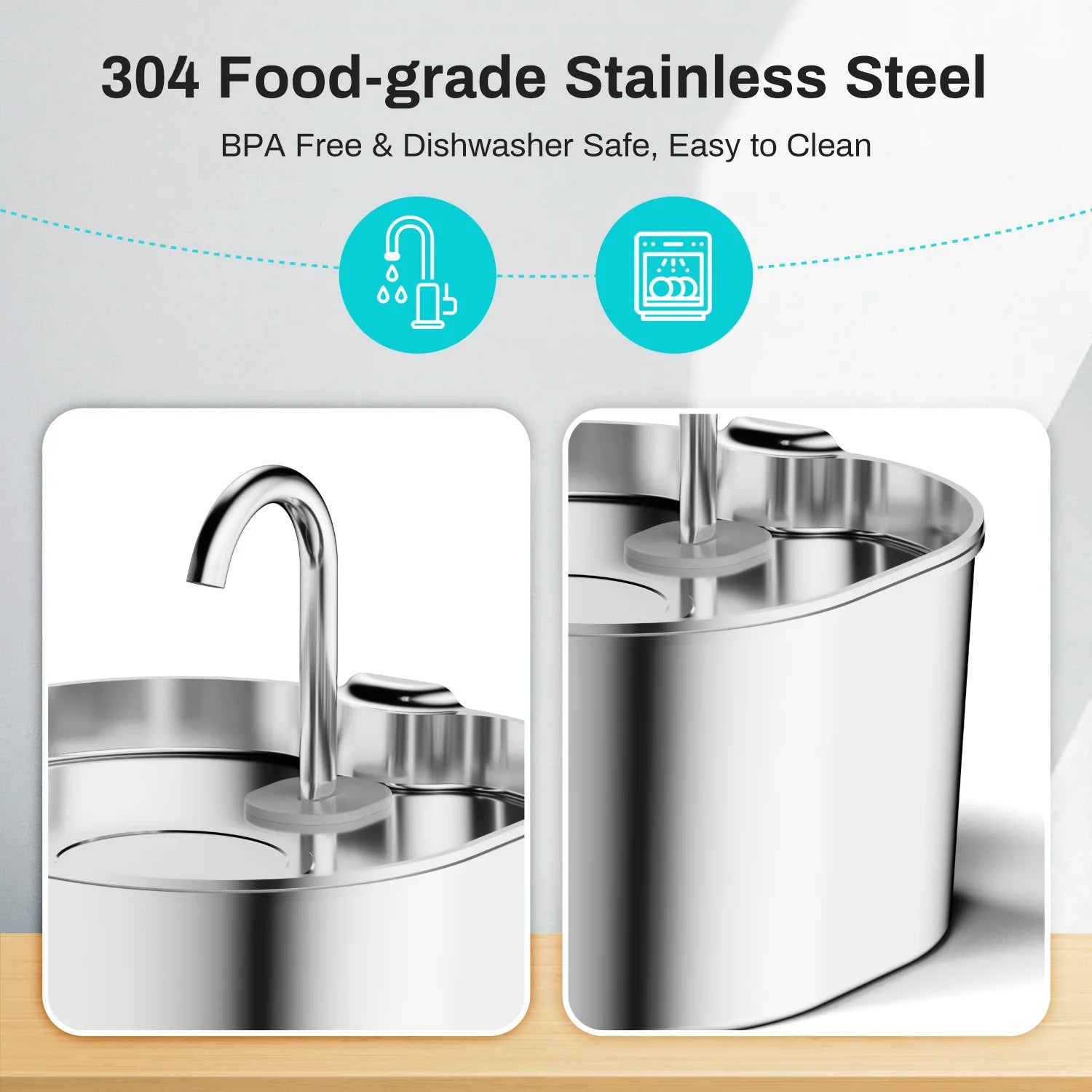 Silent Stainless Steel Cat Fountain